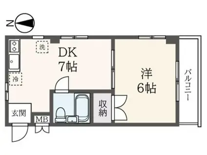 プラド鷺沼(1DK/3階)の間取り写真