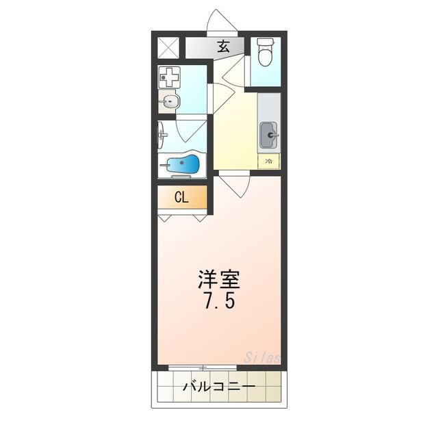 フジパレスソレイユクーシャン(1K/1階)の間取り写真