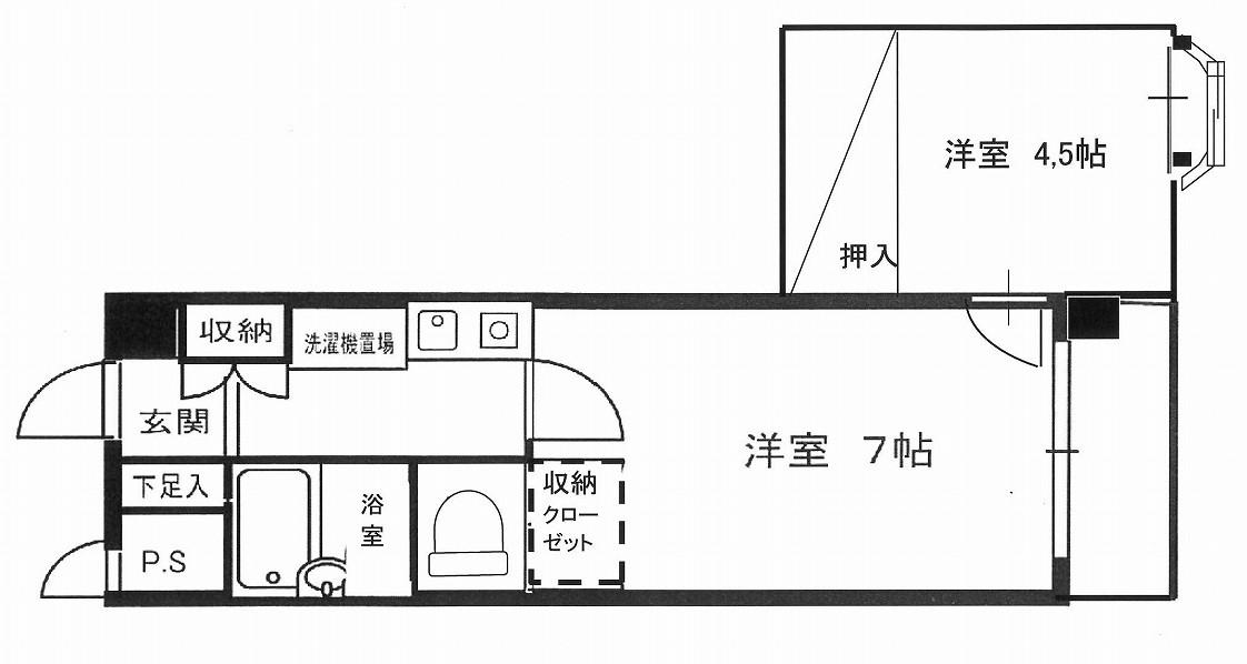 エヌケイメゾン参番館(2K/2階)の間取り写真