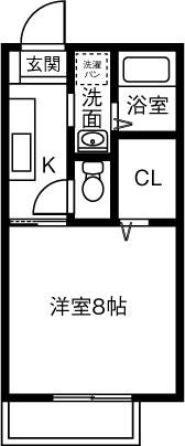 エタニティーPARTII(1DK/1階)の間取り写真