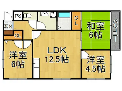 ヴォーメゾン(3LDK/1階)の間取り写真