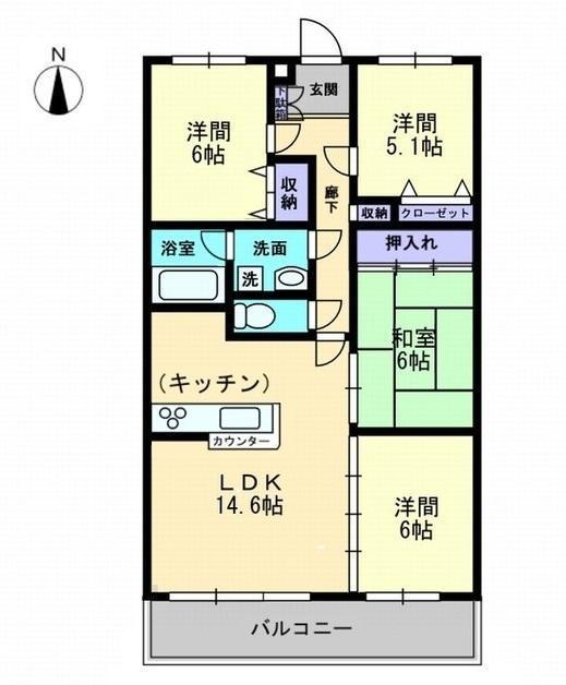 メゾンドール(4LDK/2階)の間取り写真