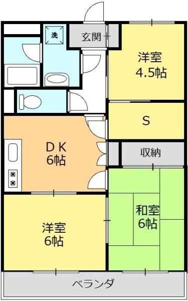 エンドレスパレス(3SDK/5階)の間取り写真