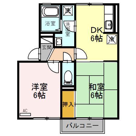 アーニマ・カーサ(2DK/2階)の間取り写真
