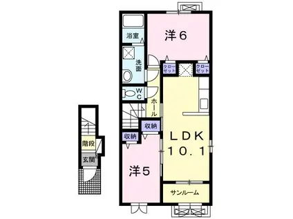 プランドール(2LDK/2階)の間取り写真