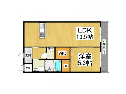 南海高野線 大阪狭山市駅 徒歩3分 3階建 築14年(1LDK/2階)の間取り写真