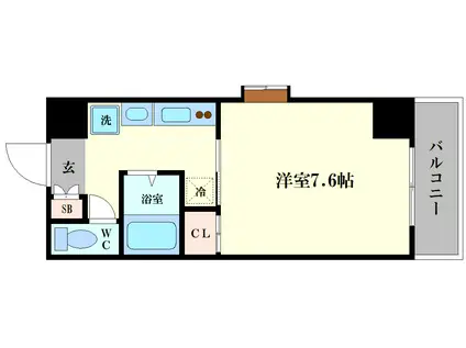 北堀江GGR(1K/4階)の間取り写真