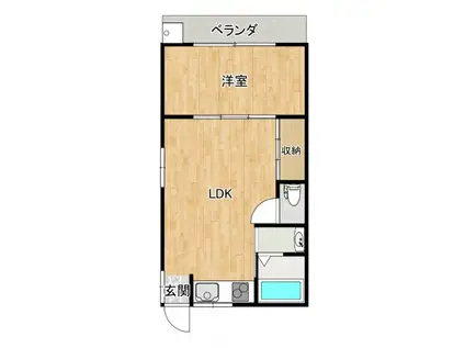 ハイツ善隣(1LDK/1階)の間取り写真