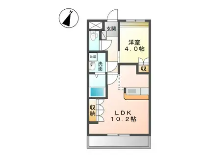 プリムロウズコート(1LDK/2階)の間取り写真