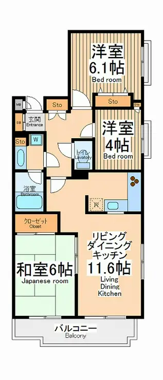 セリシエール国立 1階階 間取り