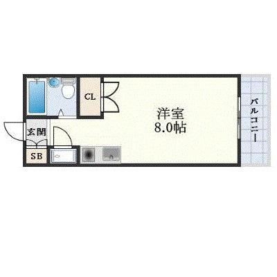 東明マンション江坂(ワンルーム/3階)の間取り写真