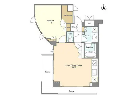 オーキッドレジデンス神楽坂(1LDK/3階)の間取り写真