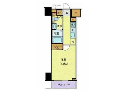 ジェノヴィア目黒南グリーンヴェール(1K/5階)の間取り写真