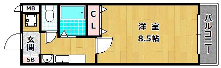 Mプラザ津田駅前十番館(1K/2階)の間取り写真