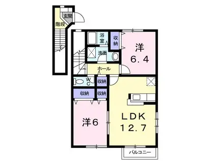 インプレスB(2LDK/2階)の間取り写真
