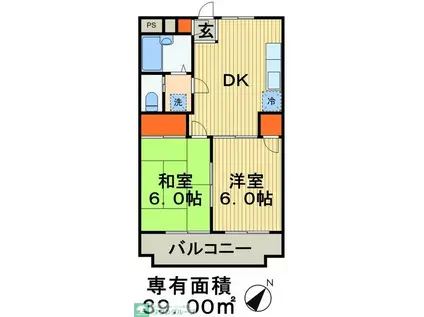 グレース鎌ヶ谷I(2DK/1階)の間取り写真