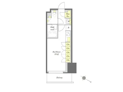 プライムメゾン中目黒(ワンルーム/5階)の間取り写真