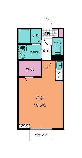 デンセプテムA(ワンルーム/1階)の間取り写真