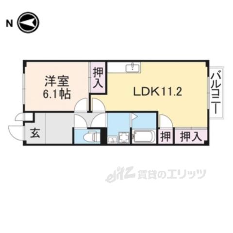 クレストビレッジⅢ(1LDK/2階)の間取り写真