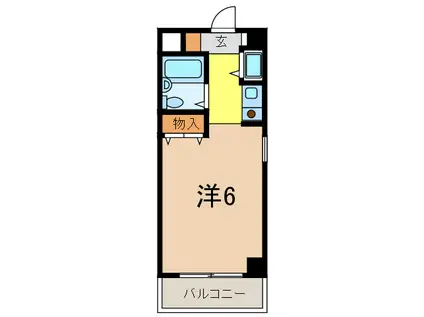 ダイドーシティ芦屋II(ワンルーム/3階)の間取り写真
