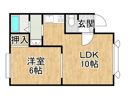 アートヒルズII(1LDK/2階)の間取り写真