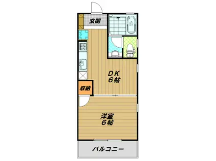シャルムセレサ(1DK/1階)の間取り写真
