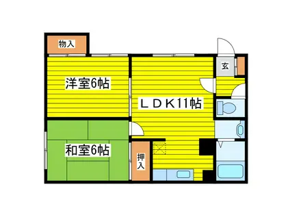 アベニューレジデンスII(2LDK/3階)の間取り写真