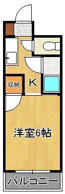 メイプル神岳(1K/2階)の間取り写真