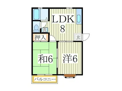 スイートパレス北柏(2LDK/1階)の間取り写真