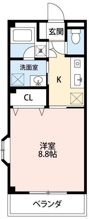 デュオN(1K/1階)の間取り写真