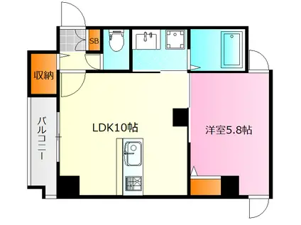 MARIO TERRACE 平野町(1LDK/4階)の間取り写真
