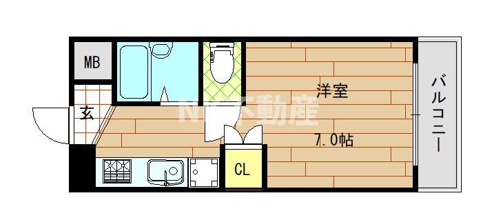 ノアーズアーク長田21(1K/8階)の間取り写真