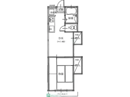 第2明徳団地(1DK/2階)の間取り写真