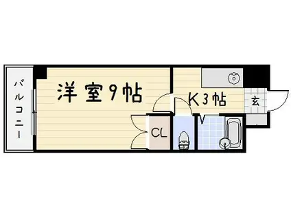 ウインズ浅香I・II(1K/4階)の間取り写真