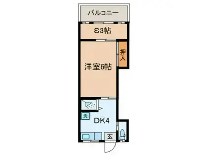 鹿島ハイツ(1SDK/1階)の間取り写真