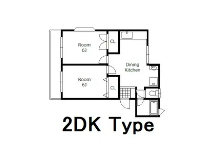 ハイツ17(2DK/2階)の間取り写真