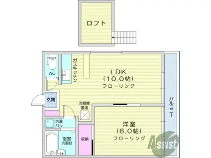 グランルージュ(1K/2階)の間取り写真