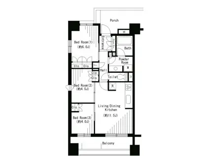パークアクシス大塚(3LDK/6階)の間取り写真