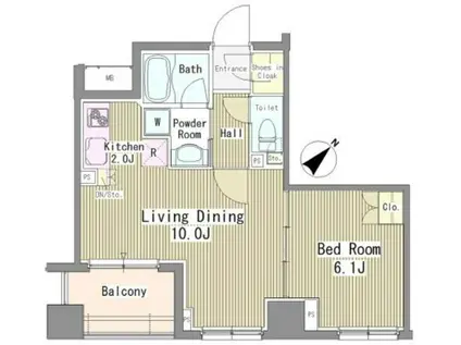 LIBERTE TUKISHIMA(1LDK/6階)の間取り写真