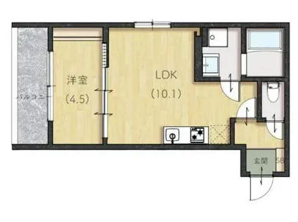 PLANO南蔵王(1LDK/1階)の間取り写真