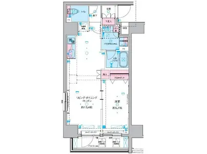 GENOVIA 東神田 GREEN VEIL(1LDK/10階)の間取り写真