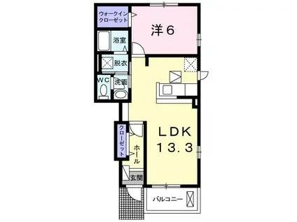 サンライズ トキワII(1LDK/1階)の間取り写真
