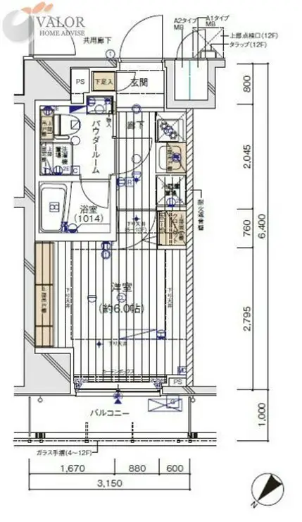 メインステージ川崎EAST 11階階 間取り