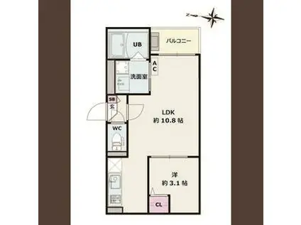 JACK MOTOHOSHIZAKII(1LDK/2階)の間取り写真