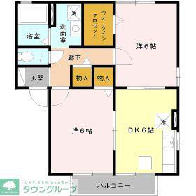 ニューポワール A/B/C(2DK/1階)の間取り写真