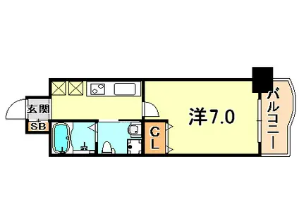 アドバンス神戸プラージュ(1K/5階)の間取り写真