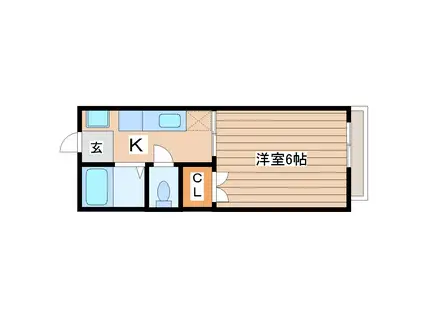 ジェミニハウス(1K/2階)の間取り写真