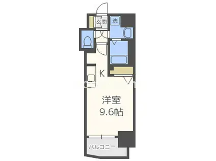 アクアプレイス南堀江(1K/11階)の間取り写真