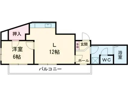 SANKOラフィーネ三宮(1LDK/9階)の間取り写真