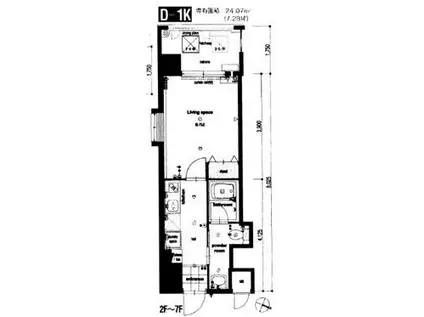 アソシアグロッツオ薬院サウスシーン(1K/10階)の間取り写真